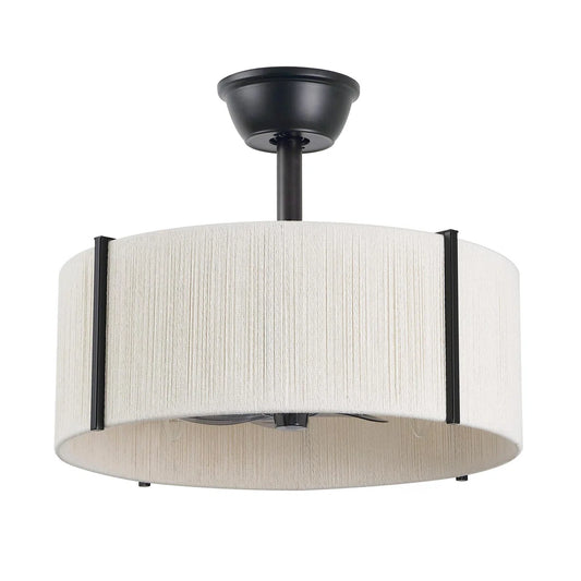 Black Farmhouse Fandelier with Light | Modern Black Ceiling Fan