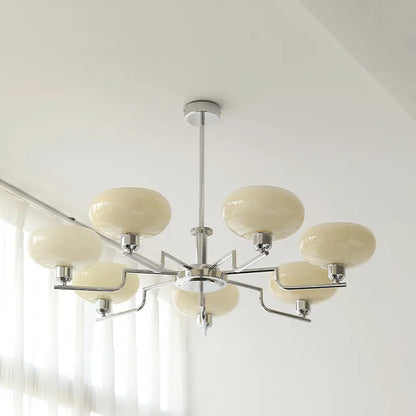 Mid-Century Modern Glass Chandelier - Retro Hanging Light for Dining Room