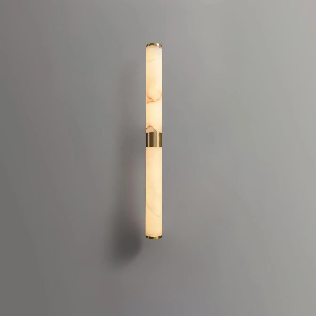 Brass Alabaster Wall Sconce | Luxury Linear Architectural Vanity Light