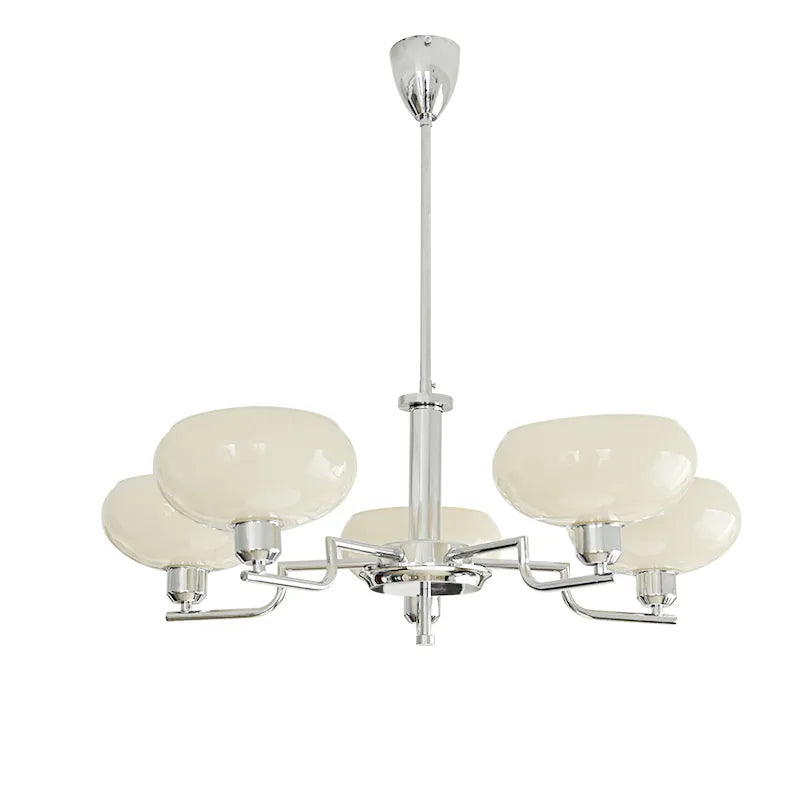 Mid-Century Modern Glass Chandelier - Retro Hanging Light for Dining Room