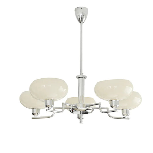 Mid-Century Modern Glass Chandelier - Retro Hanging Light for Dining Room