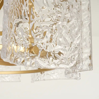 Luxury Glass Ceiling Fan Chandelier | Reversible Gold Fandolier
