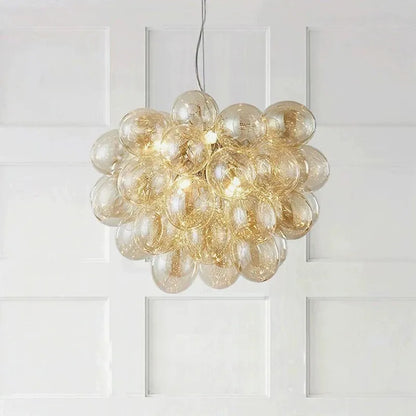 Whimsical Colorful Bubble Chandelier - Rainbow Glass Ball Pendant Light