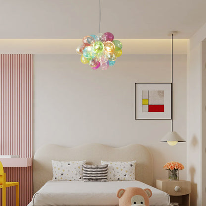 Colorful Glass Chandelier for Bedroom, Playroom and Nursery