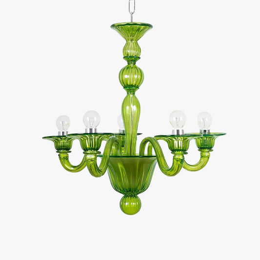Murano Style Glass Chandelier | Italian Retro Vintage Lighting
