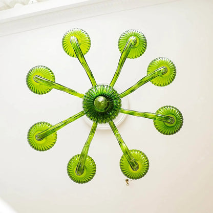 Murano Style Glass Chandelier | Italian Retro Vintage Lighting