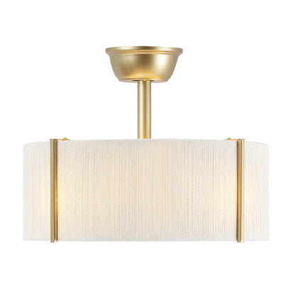 Modern gold boho fandelier with light and hidden fan blades