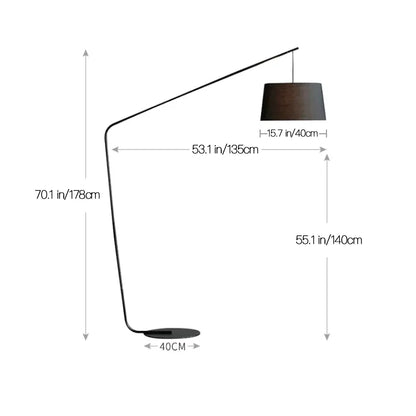 Modern Minimalist Arc Floor Lamp | Black Overarching Reading Light