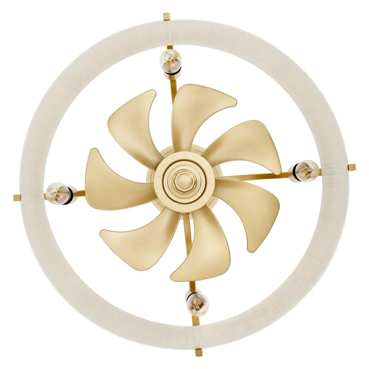 Modern gold boho fandelier with light and hidden fan blades