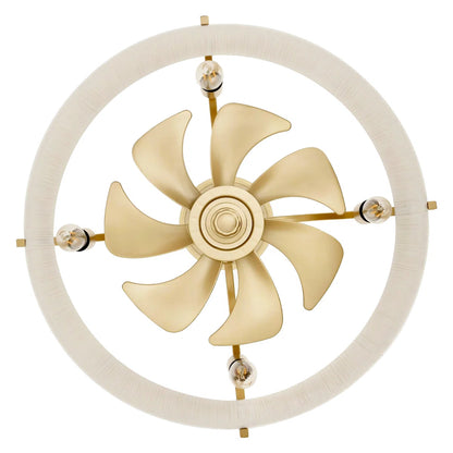 Modern gold boho fandelier with light and hidden fan blades
