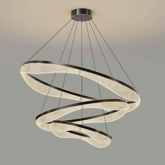 Three Tier Ring Chandelier with Acrylic LED Shades for Foyer（副本）