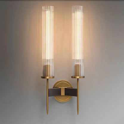 Brass Water Ripple Glass Sconce | Modern Luxury Ice Glass Vanity Light