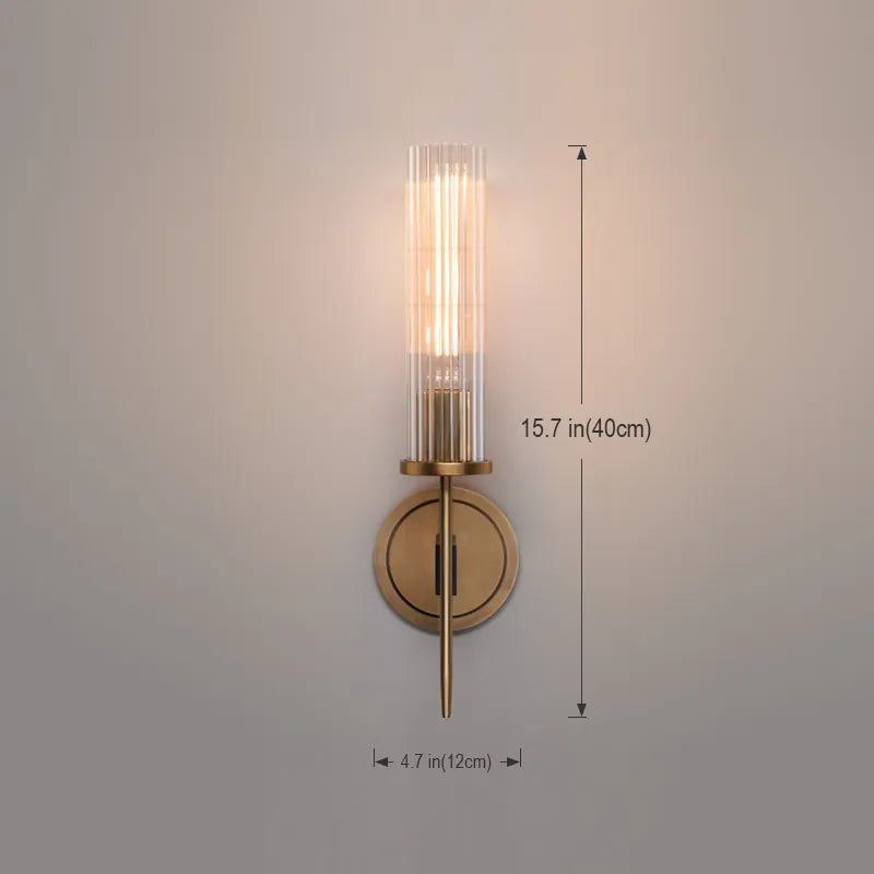 Brass Water Ripple Glass Sconce | Modern Luxury Ice Glass Vanity Light