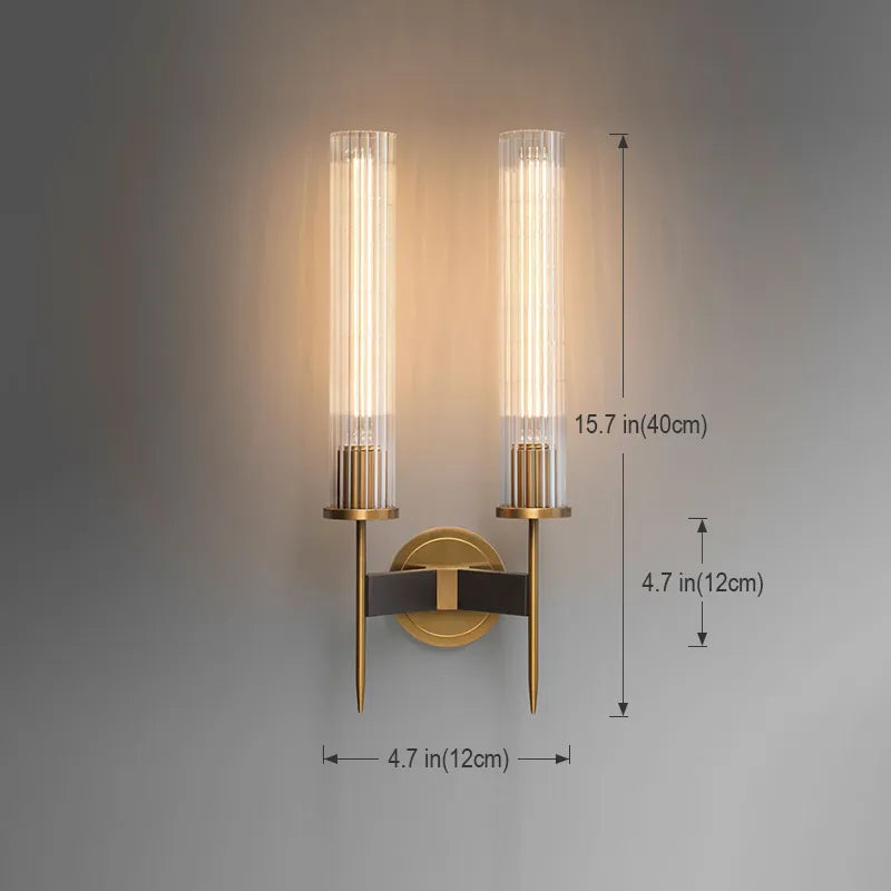 Brass Water Ripple Glass Sconce | Modern Luxury Ice Glass Vanity Light