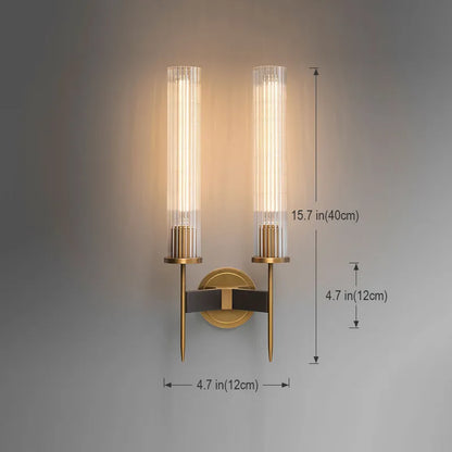 Brass Water Ripple Glass Sconce | Modern Luxury Ice Glass Vanity Light