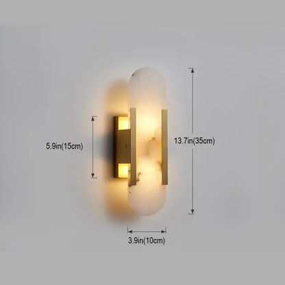 Brass Alabaster Wall Sconce | Luxury Linear Stone Vanity Light Fixture