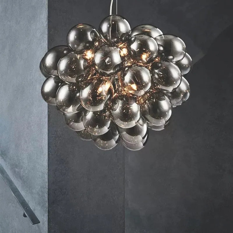 Whimsical Colorful Bubble Chandelier - Rainbow Glass Ball Pendant Light