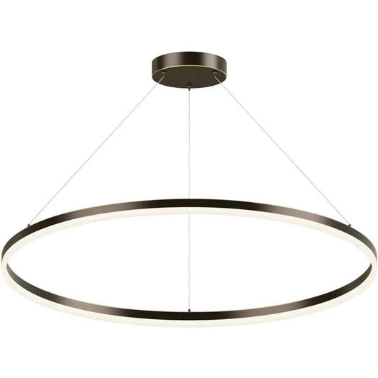 Modern LED Ring Chandelier for Dining Room | Dimmable Copper Halo Pendant Light | Hushwing