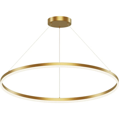 Modern Gold LED Ring Chandelier, 3CCT Adjustable Pendant | Hushwing