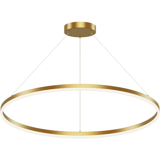Modern Gold LED Ring Chandelier, 3CCT Adjustable Pendant | Hushwing