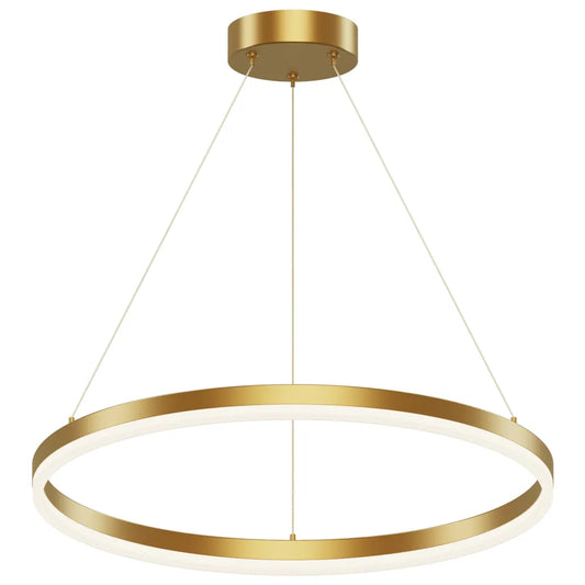 Modern Gold LED Ring Chandelier, 3CCT Adjustable Pendant | Hushwing