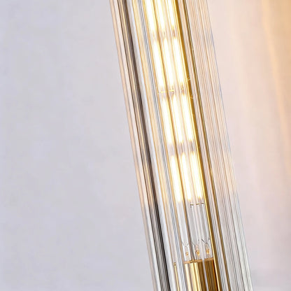 Brass Pleated Glass Wall Sconce | Luxury Wave Artisanal Vanity Vanity Light