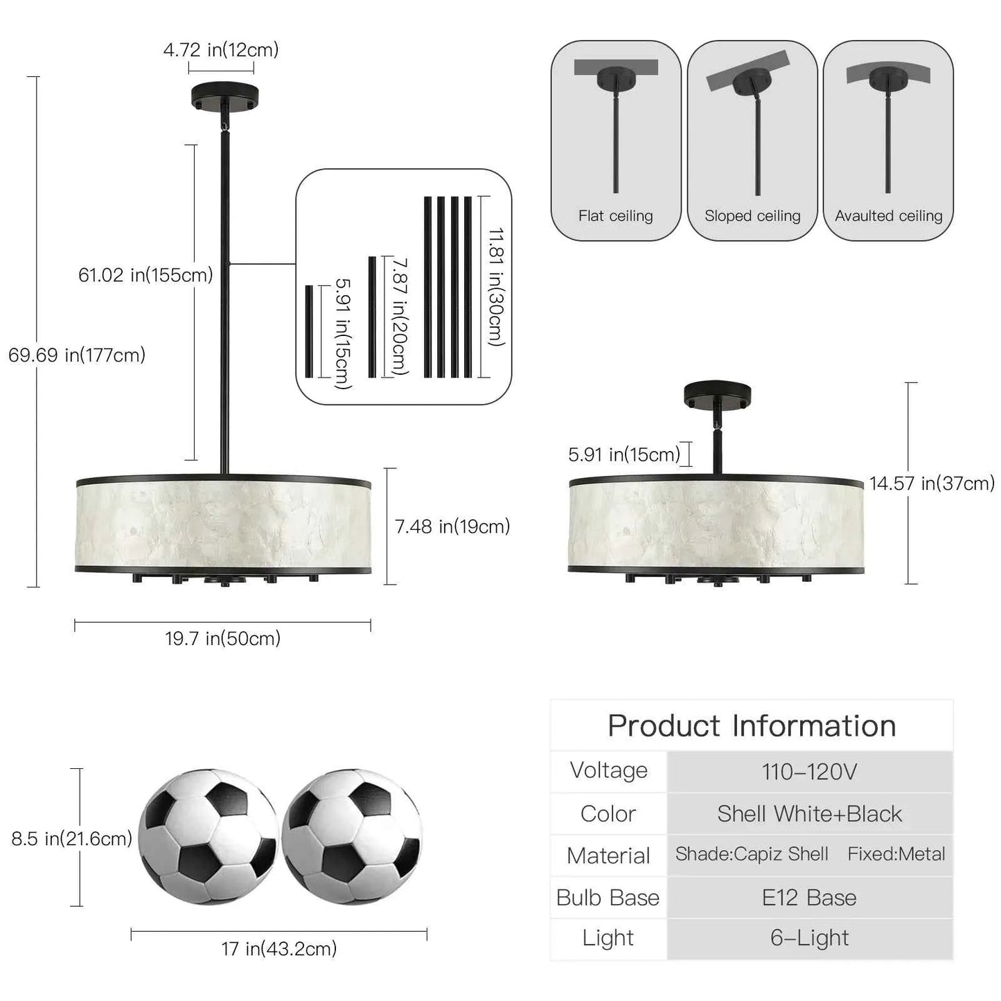 Capiz Shell 6-Light Chandelier | Organic Modern Lighting（副本）