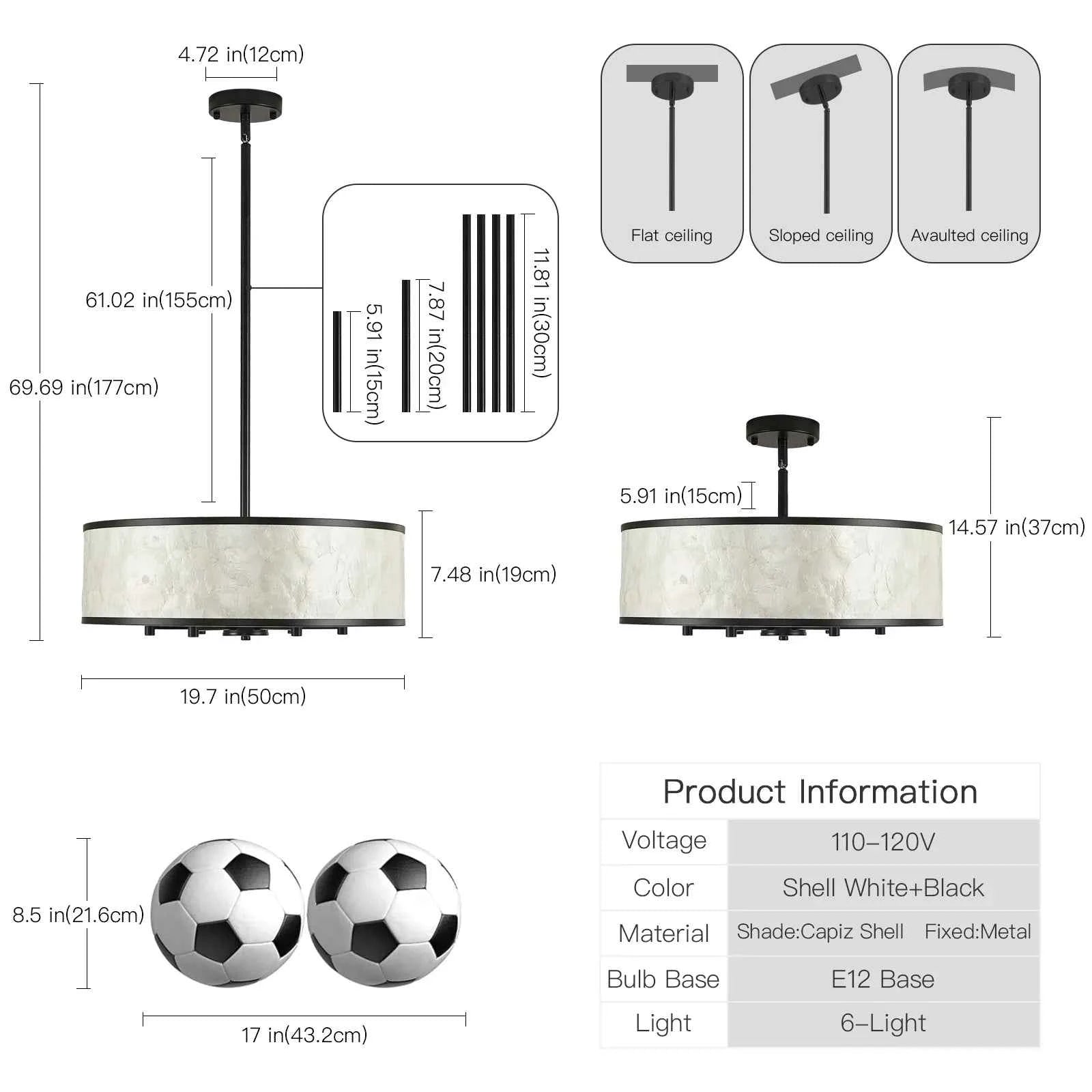 Capiz Shell 6-Light Chandelier | Organic Modern Lighting（副本）