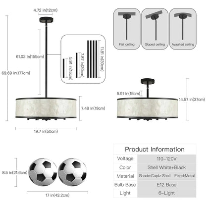 Capiz Shell 6-Light Chandelier | Organic Modern Lighting（副本）