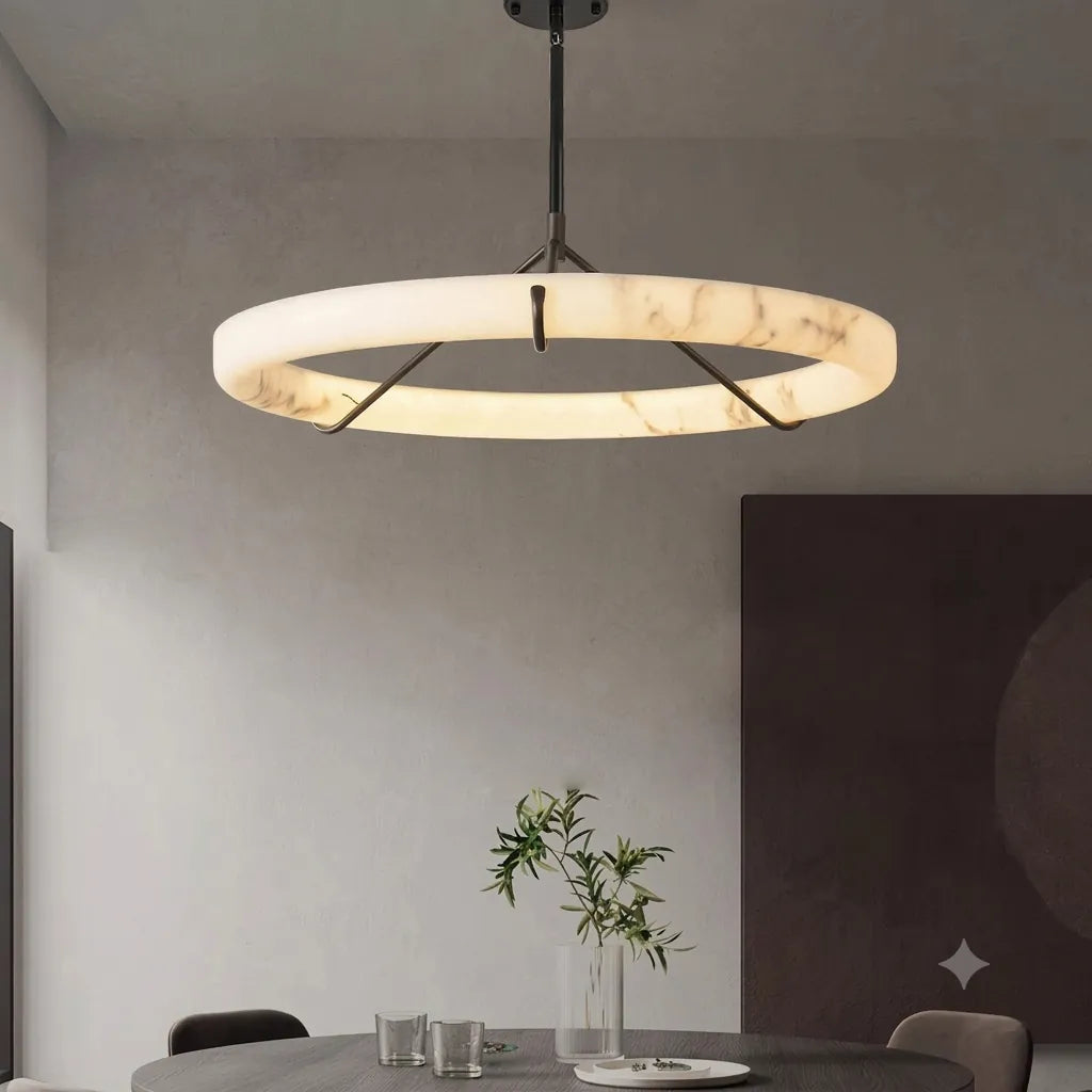 Lustre tambour 20 po en coquille de Capiz