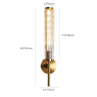 Brass Pleated Glass Wall Sconce | Luxury Wave Artisanal Vanity Vanity Light