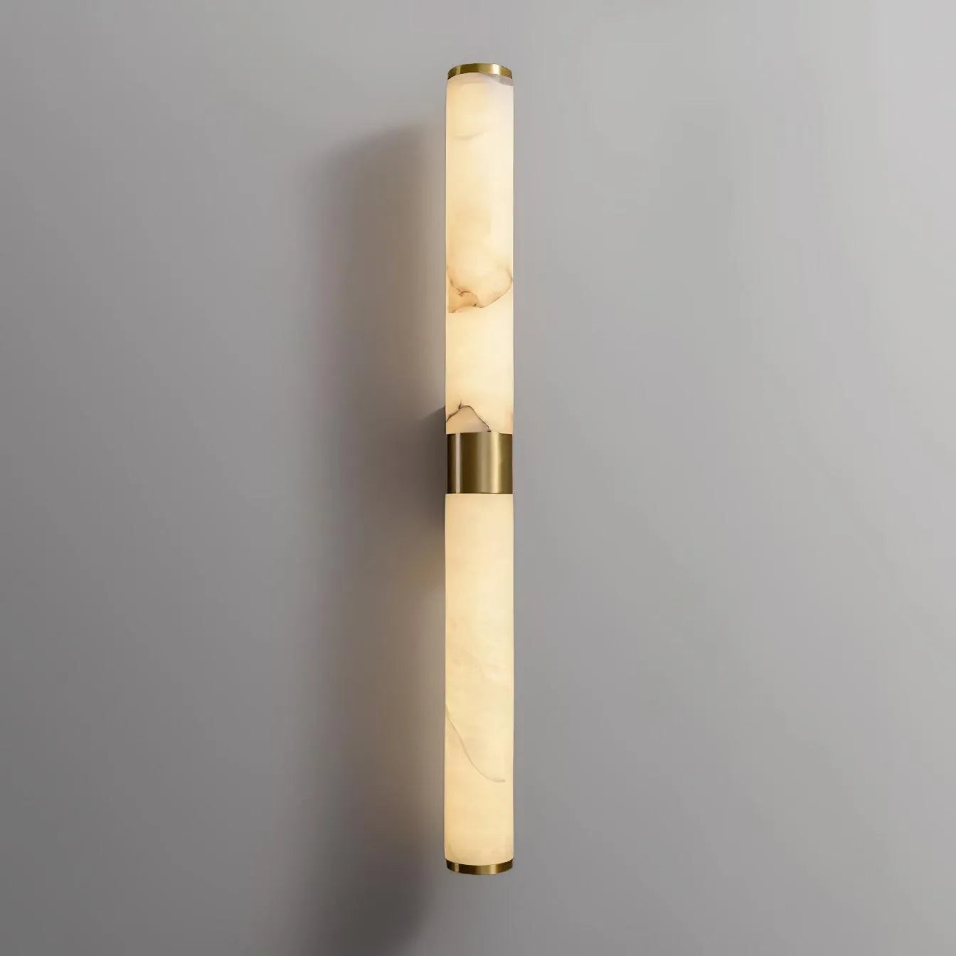Brass Alabaster Wall Sconce | Luxury Linear Architectural Vanity Light