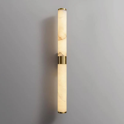 Brass Alabaster Wall Sconce | Luxury Linear Architectural Vanity Light