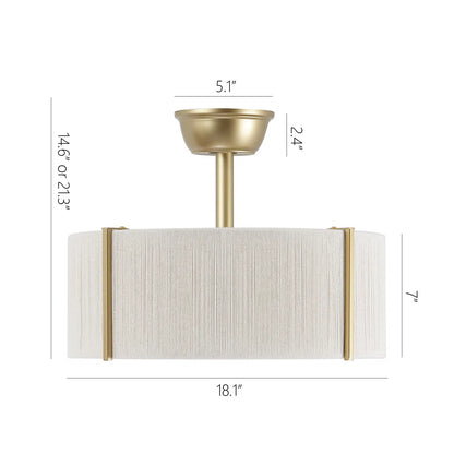 Size chart and specifications for gold boho fandelier with light