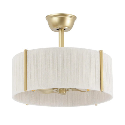 Gold boho fandelier with light on clean white background