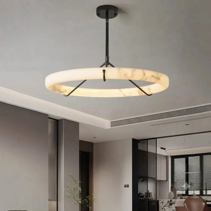 Lustre tambour 20 po en coquille de Capiz