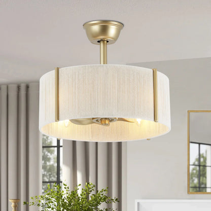 Modern gold boho fandelier with light and hidden fan blades
