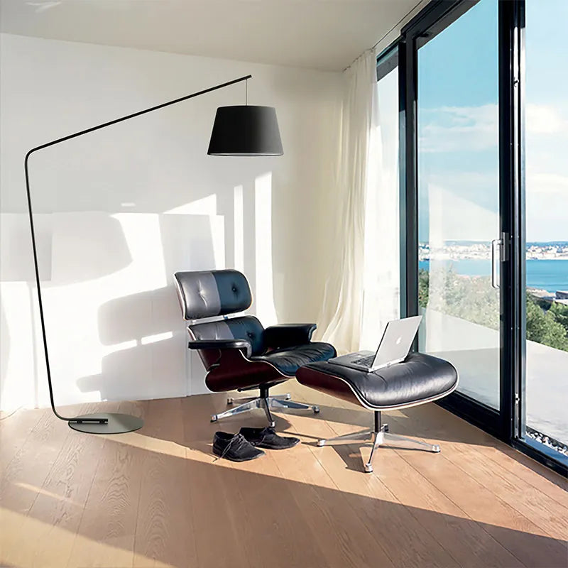 Modern Minimalist Arc Floor Lamp | Black Overarching Reading Light