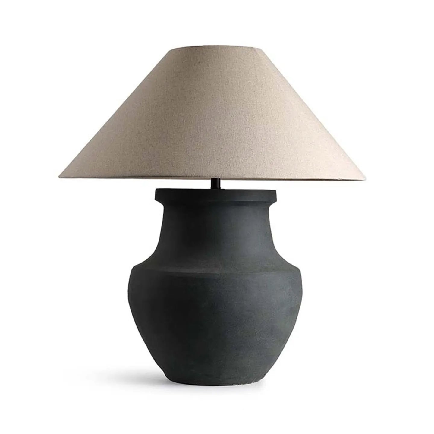 Wabi Sabi Ceramic Table Lamp | Rustic Matte Black Bedside Light