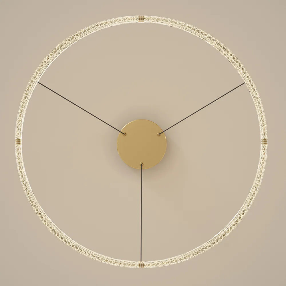 Gold Ring Chandelier with Acrylic LED Diffuser for Dining Room