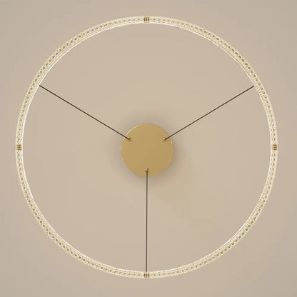 Gold Ring Chandelier with Acrylic LED Diffuser for Dining Room