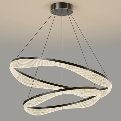 Two Tier Ring Chandelier with Acrylic LED Diffuser for Dining