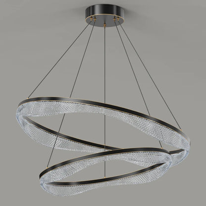 Two Tier Ring Chandelier with Acrylic LED Diffuser for Dining