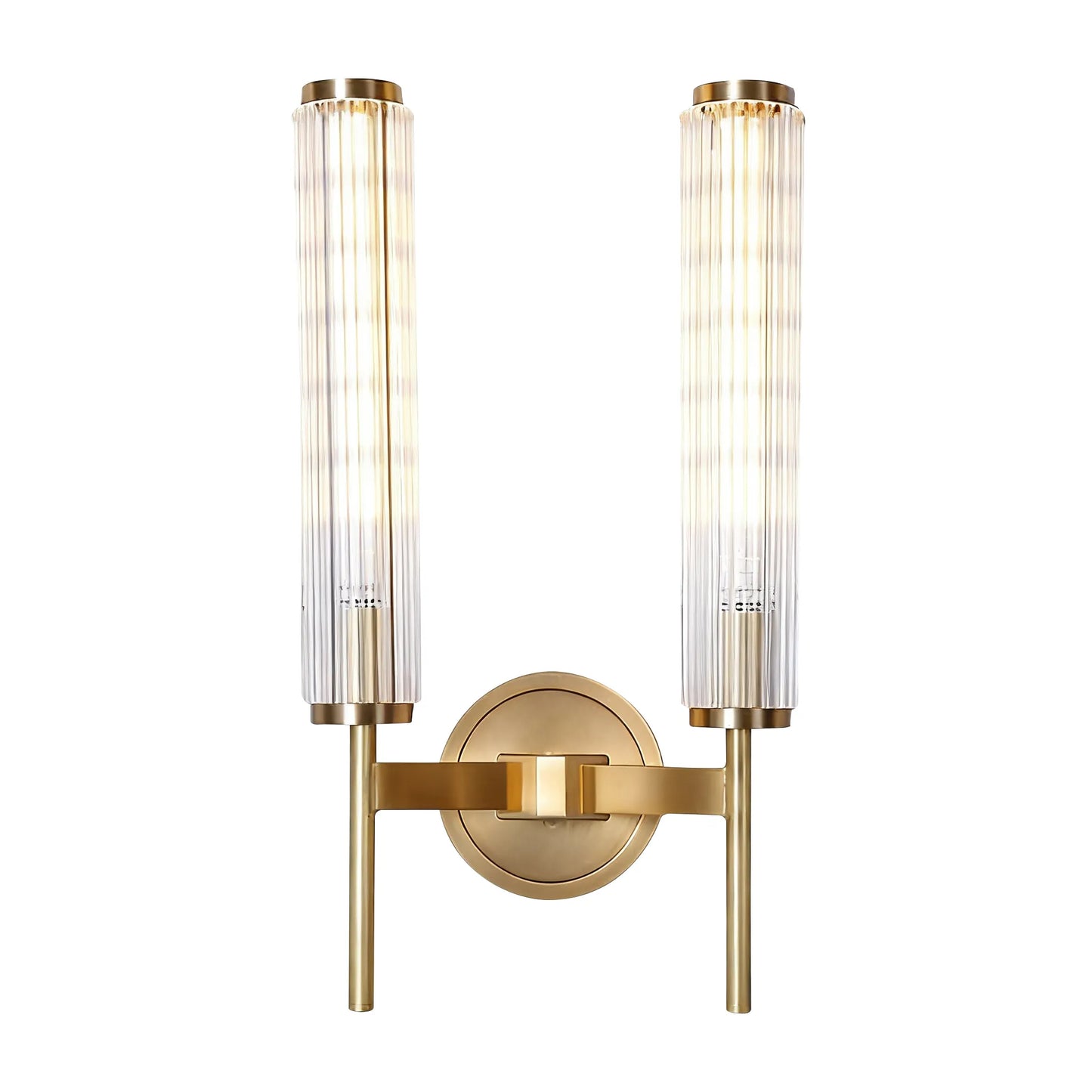 Brass Pleated Glass Wall Sconce | Luxury Wave Artisanal Vanity Vanity Light