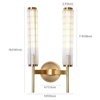 Brass Pleated Glass Wall Sconce | Luxury Wave Artisanal Vanity Vanity Light