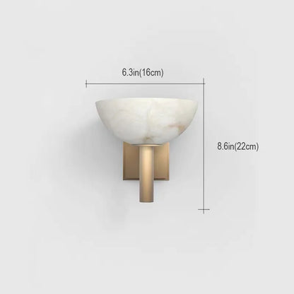 Alabaster Disc Wall Sconce | Modern Natural Stone Eclipse Halo Light