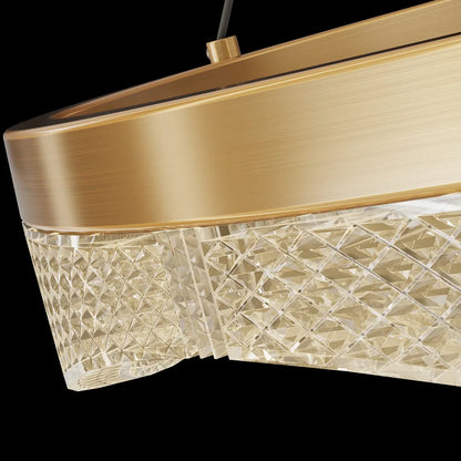 Gold Ring Chandelier with Acrylic LED Diffuser for Dining Room
