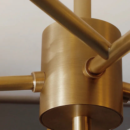 Modern Brass Crystal Sputnik Chandelier | Luxury Multi Light Fan