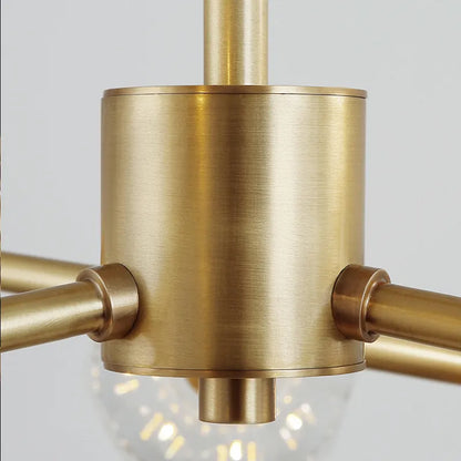 Modern Brass Crystal Sputnik Chandelier | Luxury Multi Light Fan
