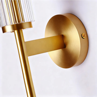 Brass Pleated Glass Wall Sconce | Luxury Wave Artisanal Vanity Vanity Light